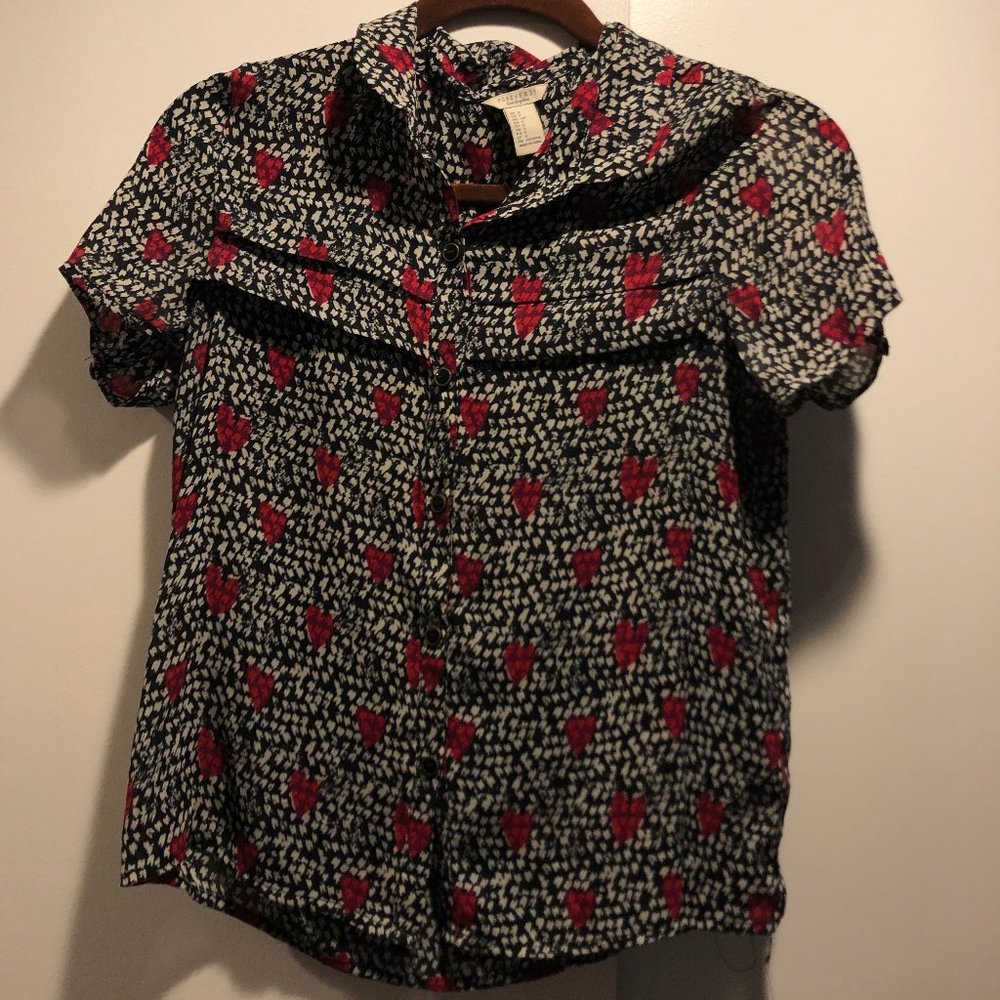 Heart polka dot top